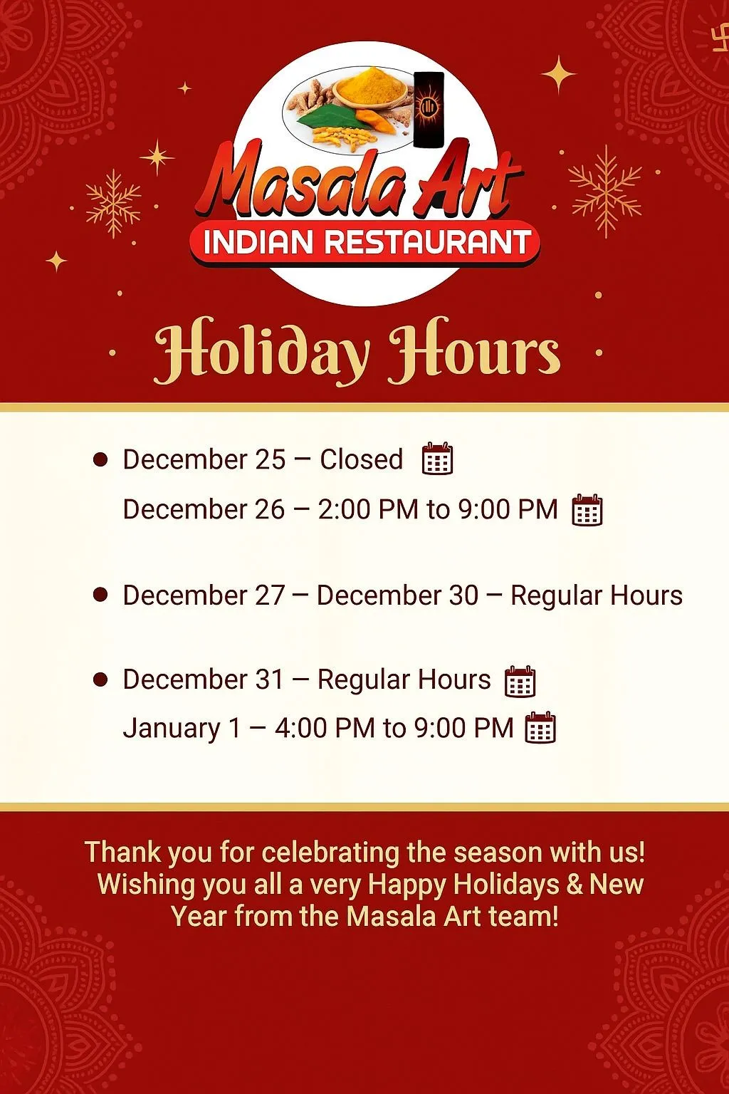 Special Offer - Masala Art Indian Restaurant